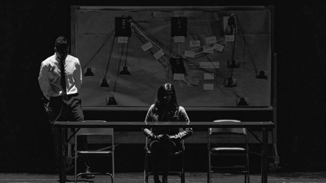 a woman being interrogated, which can be similar to answering requests for admissions